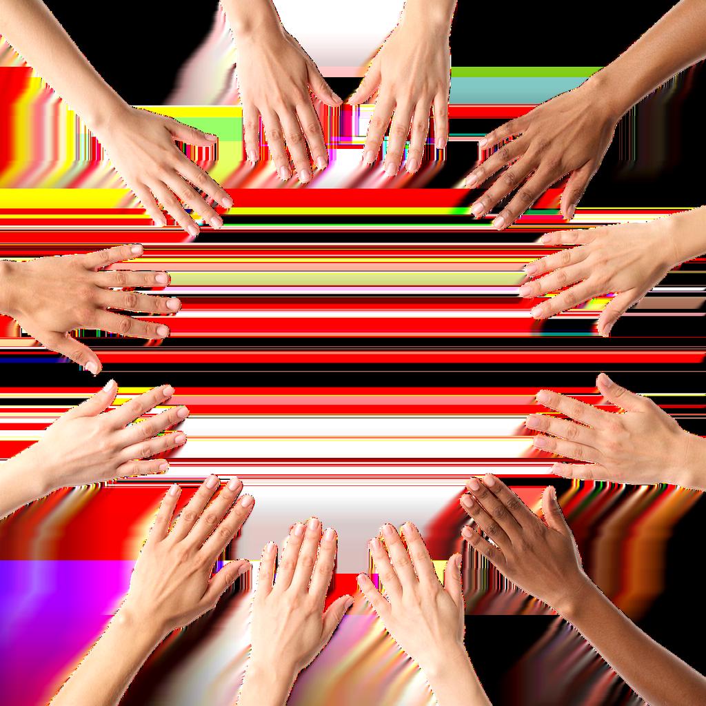 Diverse team working together